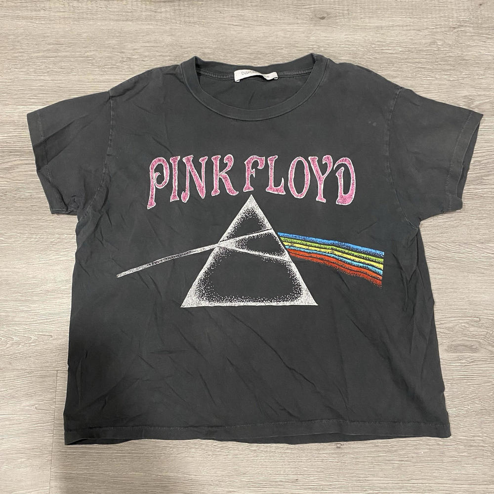 Pink Floyd T-shirt Dark Side Of The Moon Black Tee Rock Band Size Small Women